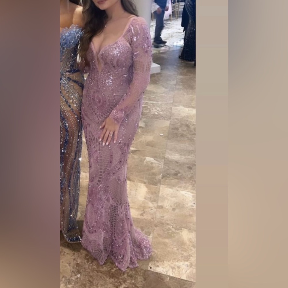 Beaded Lavender Evening gown Lilac - Picture 5 of 14